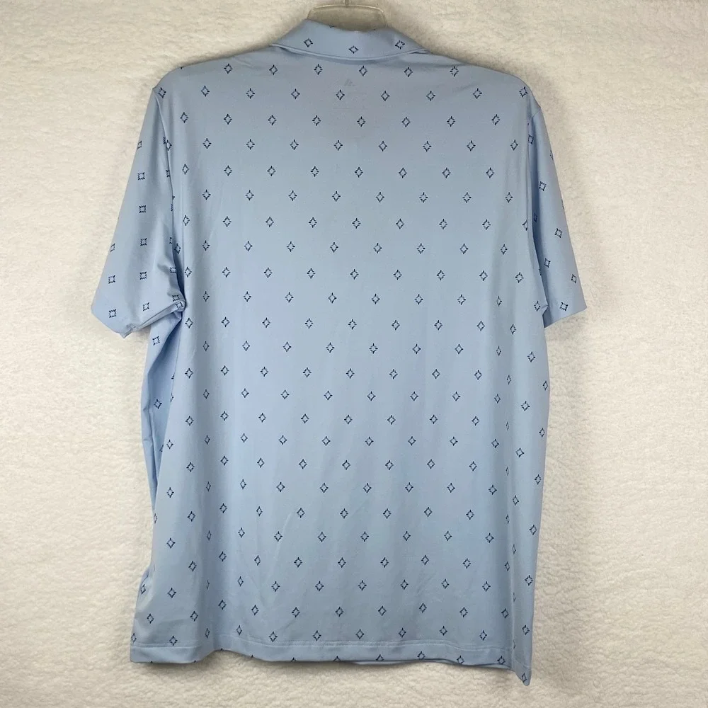 Adidas Mens XL Blue ClimaCool 2026 PGA Aronimink Geometric Golf Polo Shirt NWT
